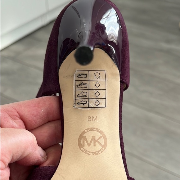 MICHAEL KORS Eggplant Purple Suede Strappy Heels, Size 8 - Picture 9 of 12